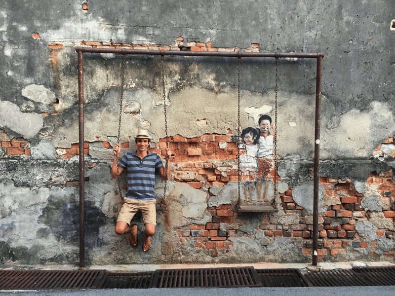 Malaysia Schaukel an lustigem Wandbild