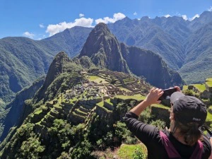 Erinnerungsfoto am Machu Picchu in Peru