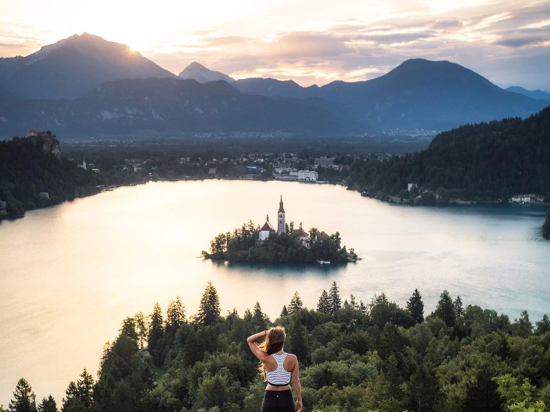 Aussicht auf See Bled