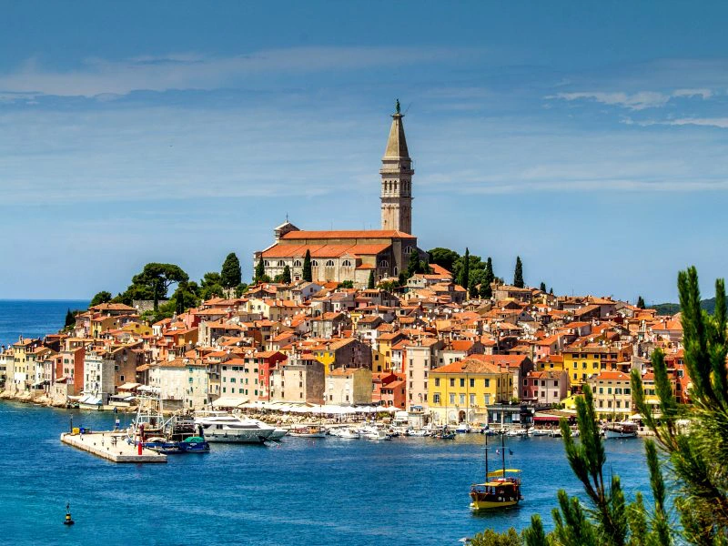 Ausblick auf Rovinj in Istrien