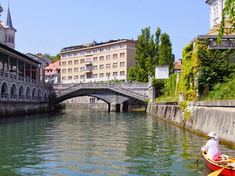 Fluss in Ljubljana, Slowenien
