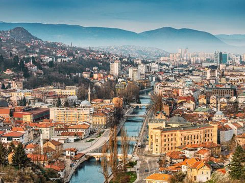 Sarajevo Stadtansicht von oben