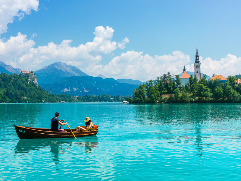 Ruderboot auf dem Bleder See