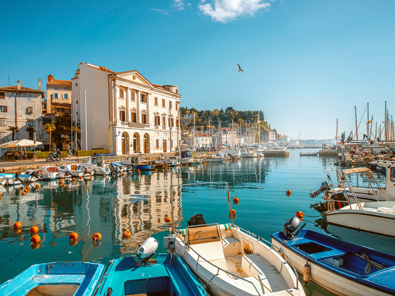 Piran an der Küste von Slowenien