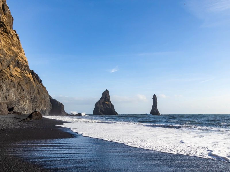 Island schwarzer Strand in Vik