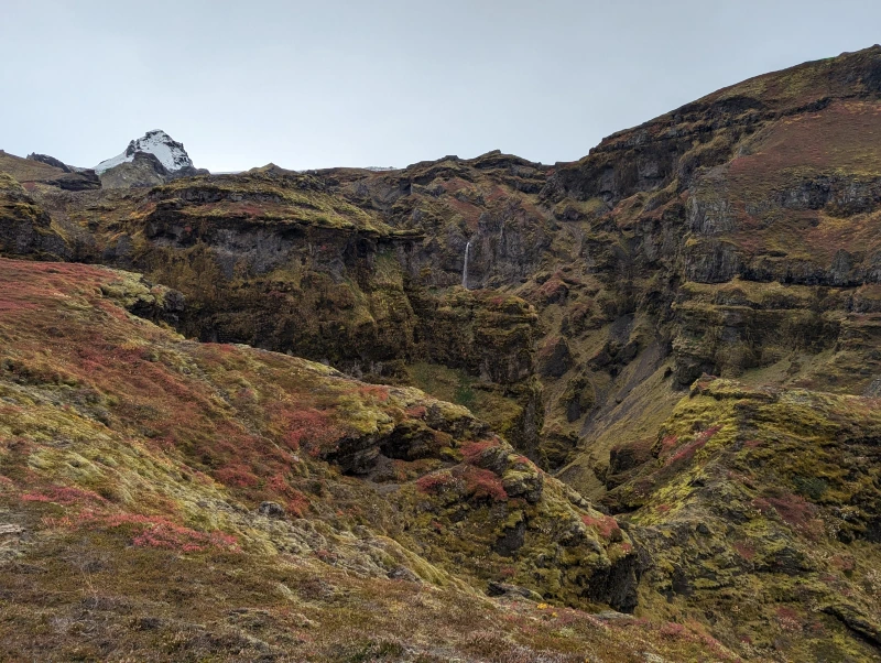 Blick in den Mulagljufur Canyon im Herbst