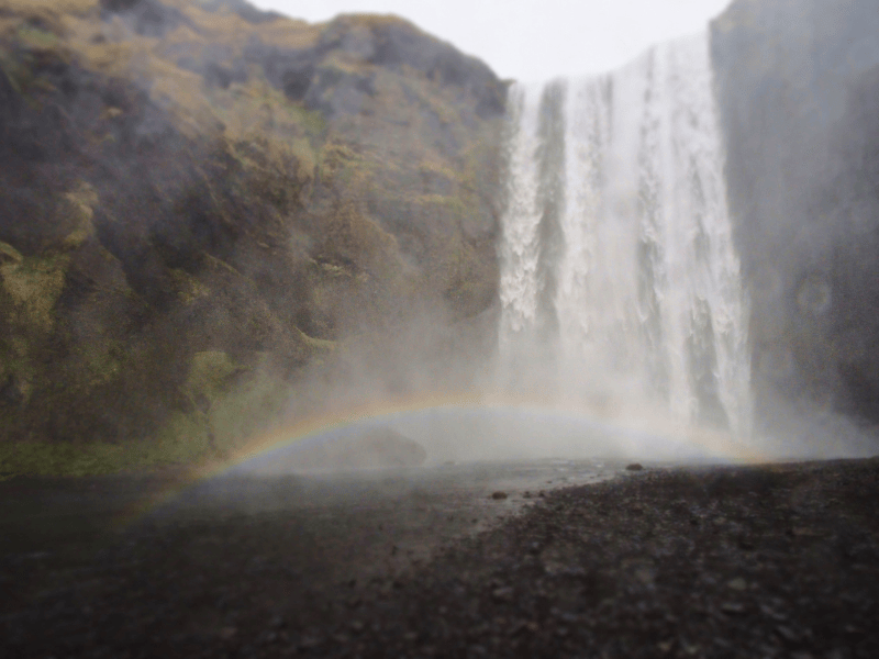 Island Wasserfälle Skogafoss