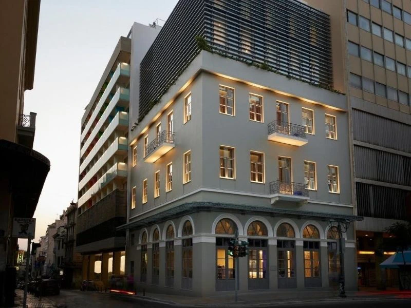 Blick auf das Hotel in Athen, Griechenland