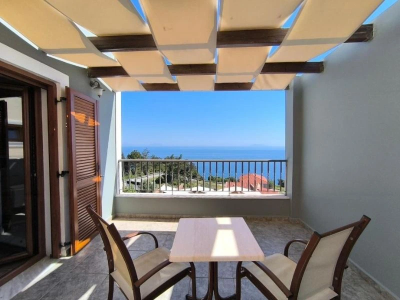 Aussicht aus dem Hotel auf Kefalonia, Griechenland