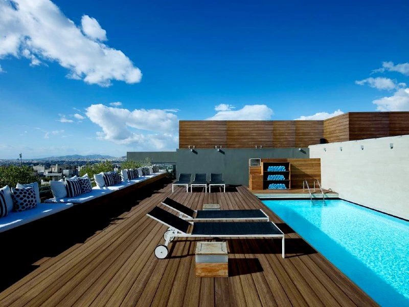 Dachterrasse des Hotels in Athen, Griechenland