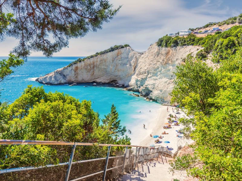 Lefkada Treppen zum Strand