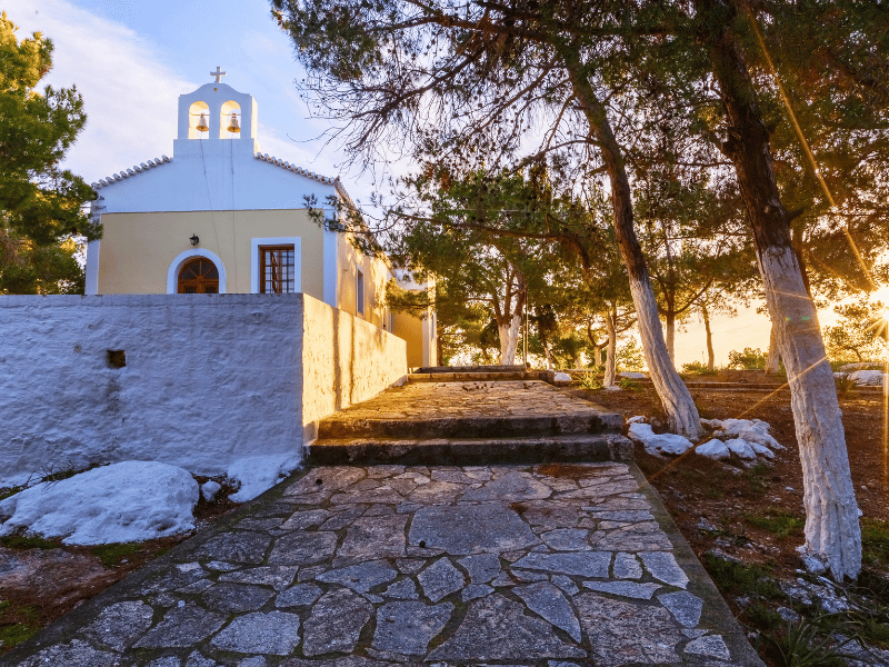 Kirche auf Spetses in Griechenland