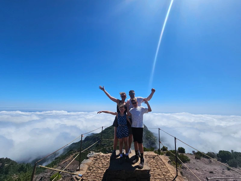 Pico Ruivo met kinderen