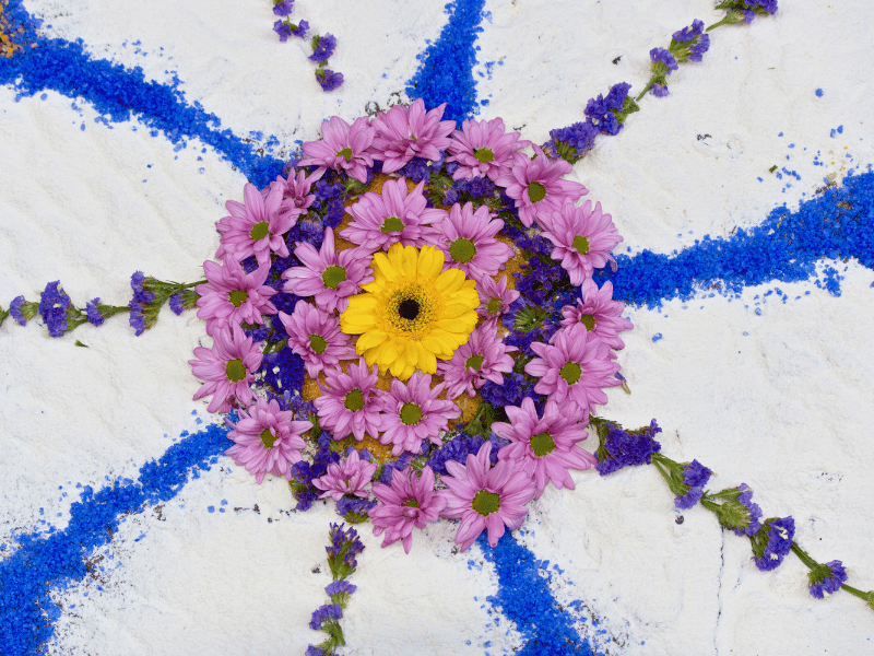 Blumenverzierung Corpus Domini in Italien