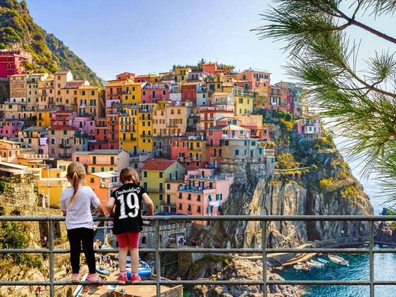 Cique Terre Panorama über die Stadt in Italien
