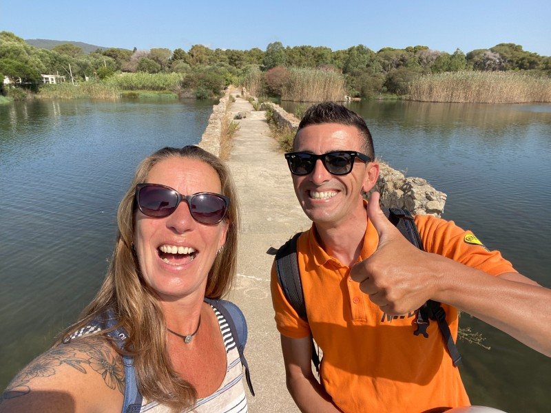 Selfie mit einem Guide in Alghero, Italien