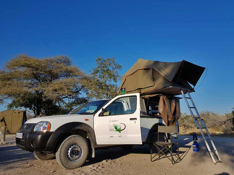 Dachzelt in Botswana