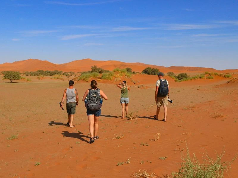 Familie auf den Dünen von Sossusvlei Namibia