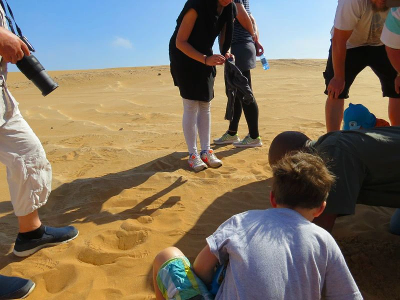 Familie auf den Dünen von Sossusvlei Namibia