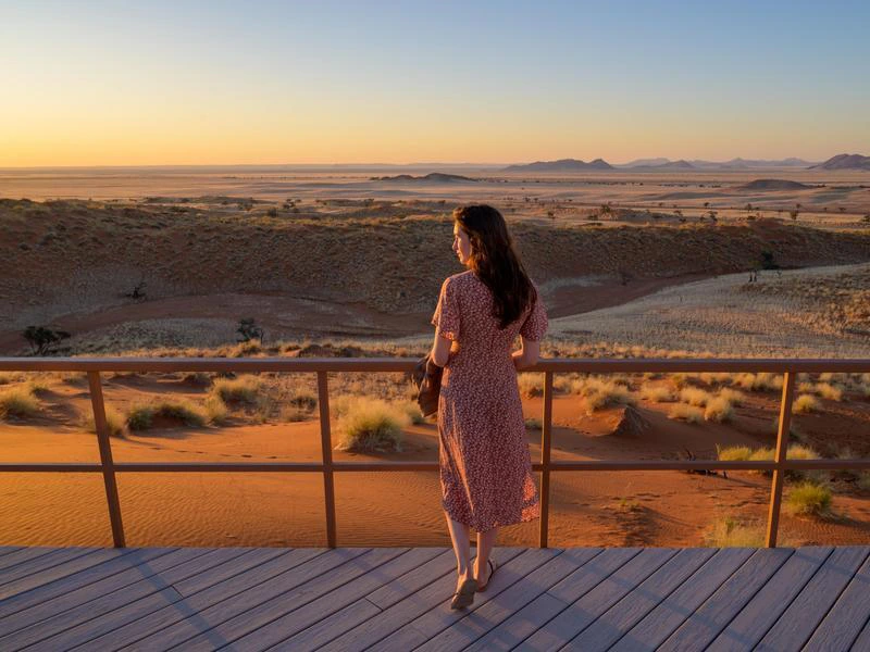 Ausblick von einem Camp auf die Namib-Wüste
