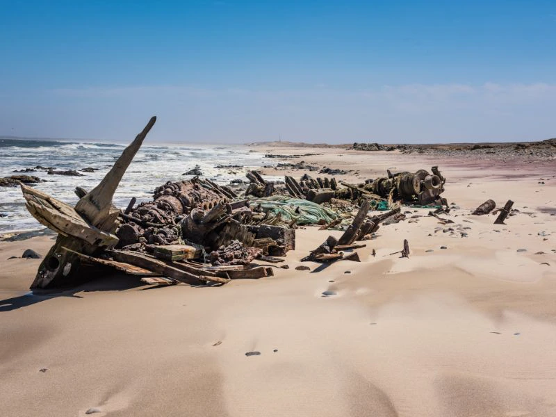 Schiffswrack an der Skeleton Coast in Namibia