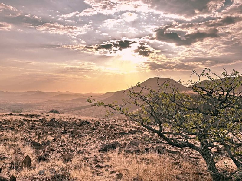 Landschaft von Etendeka, Namibia