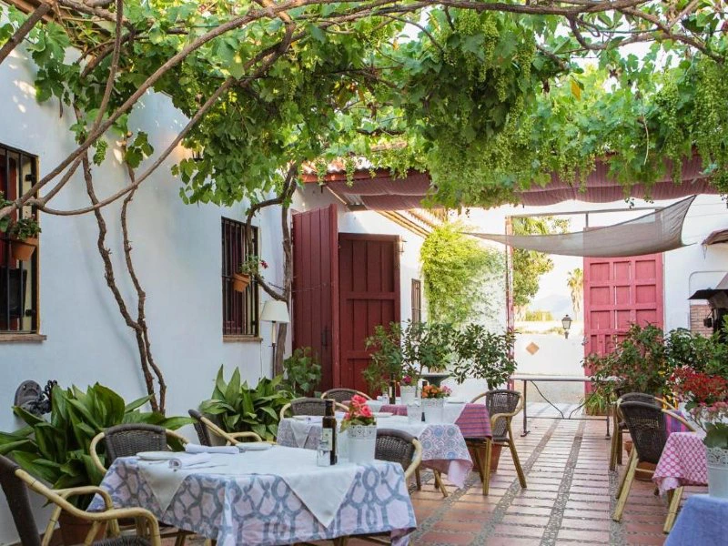 Hotelrestaurant auf der Hacienda bei Malaga, Spanien