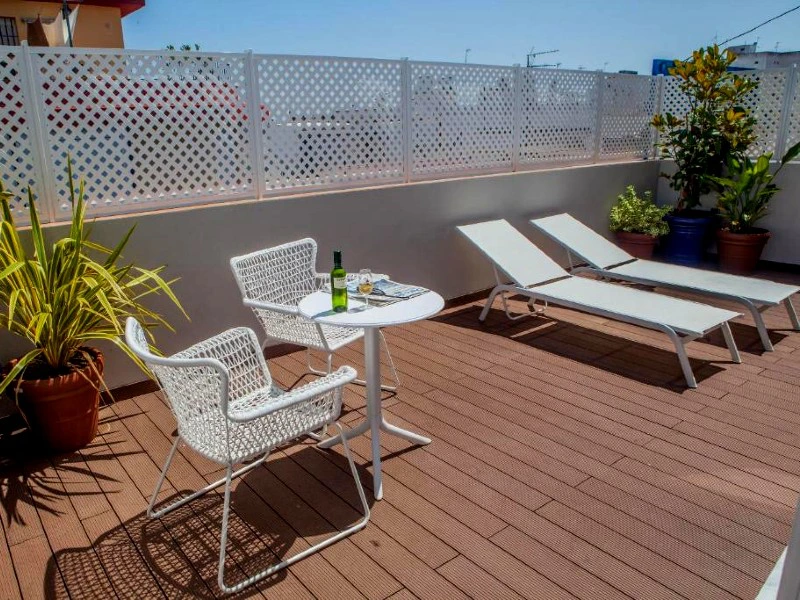 Dachterrasse in Jerez de la Frontera, Spanien