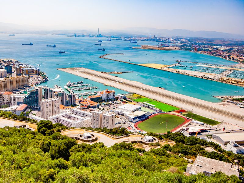 Ausblick auf Gibraltar, britisches Überseegebiet