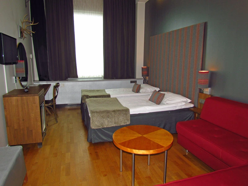 Blick in das Hotel in Rovaniemi, Lappland