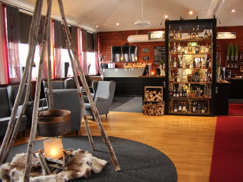 Hotellobby in Lappland