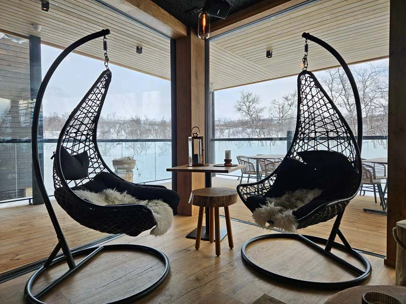 Hotellobby in Kilpisjärvi, Lappland