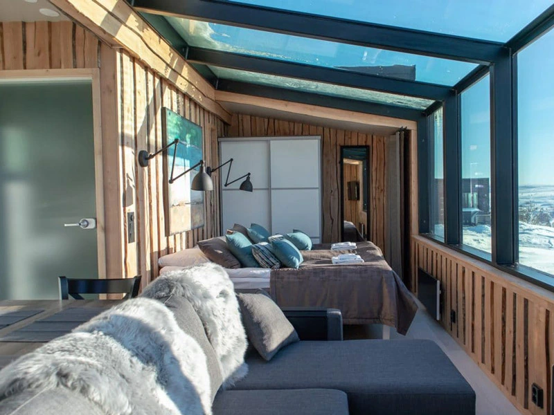 Glaswürfel Unterkunft bei Saariselkä in Lappland