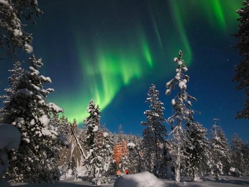 Polarlichter in Finnisch Lappland
