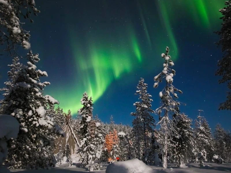 Polarlichter in Finnisch Lappland