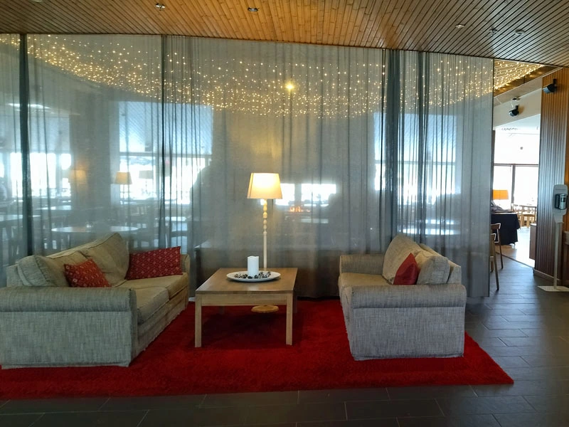 Hotellobby in Saariselkä, Lappland