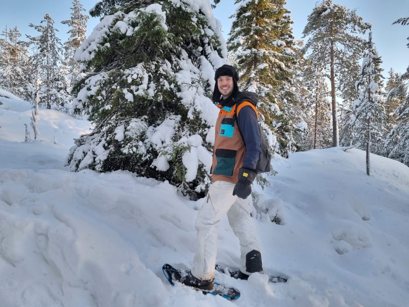 Schneeschuhwanderung in Vuokatti, Lappland