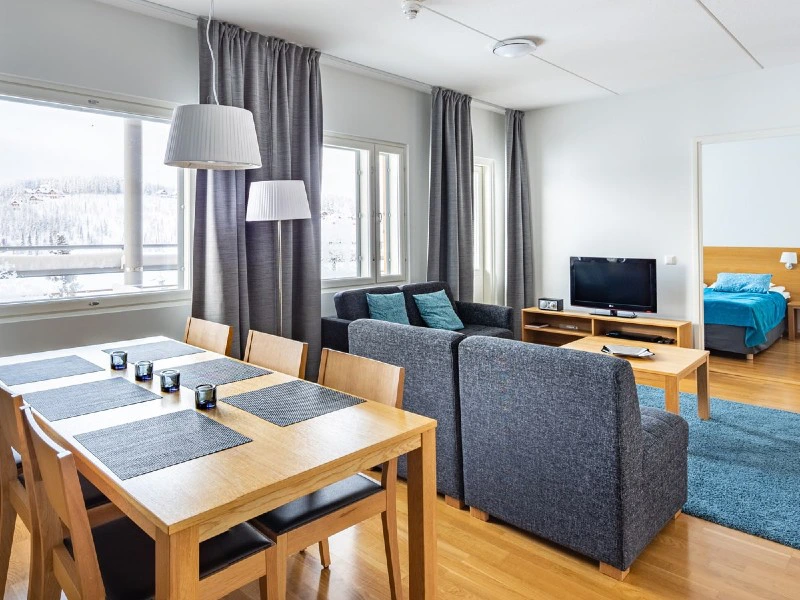 Wohnraum im Apartment in Ukkohalla, Finnland