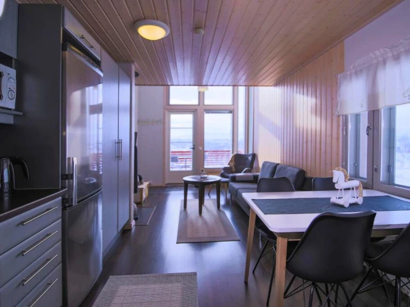Küche des Apartments in Kilpisjärvi, Finnland