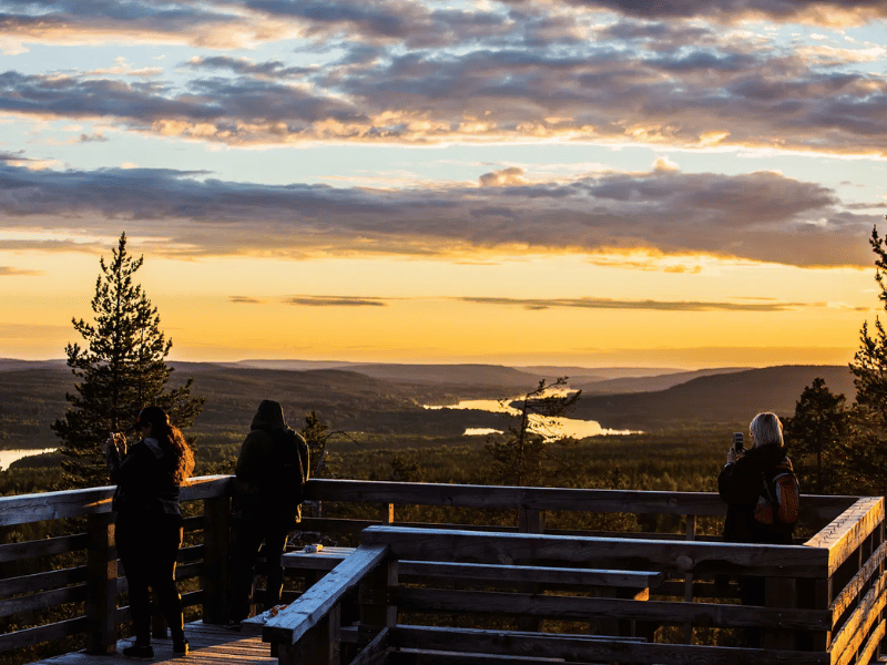 Blick über die Landschaft, Lappland im Herbst