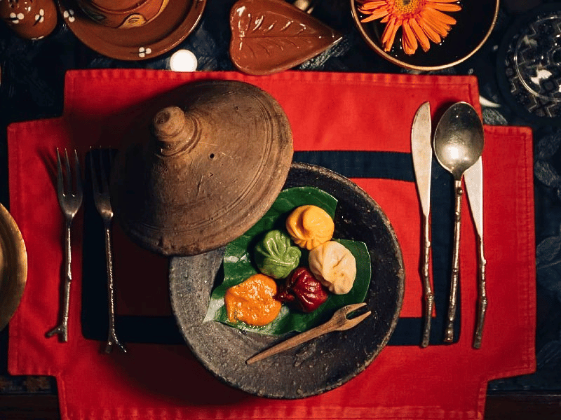 Essen im stilvollen Hotel in Kathmandu, Nepal