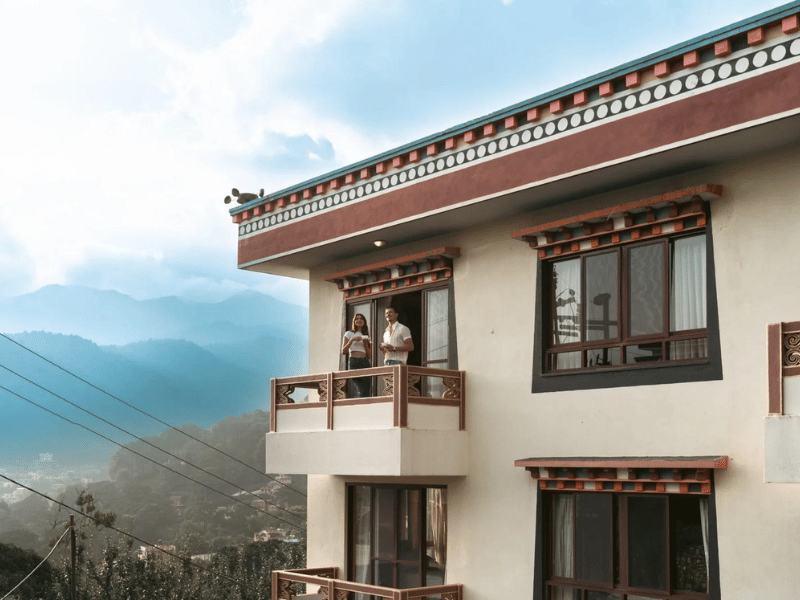 Balkon im Yogakloster in Nepal