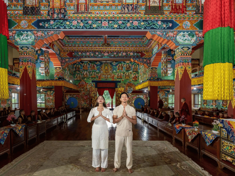 Tempelsaal im Yogakloster in Nepal
