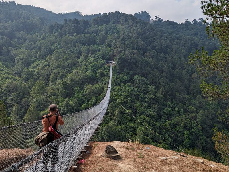 Hängebrücke in Nagarkot in Nepal