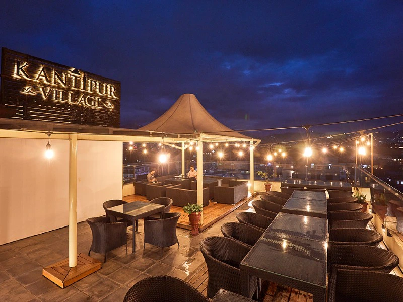 Terrasse im Standard Hotel in Kathmandu, Nepal