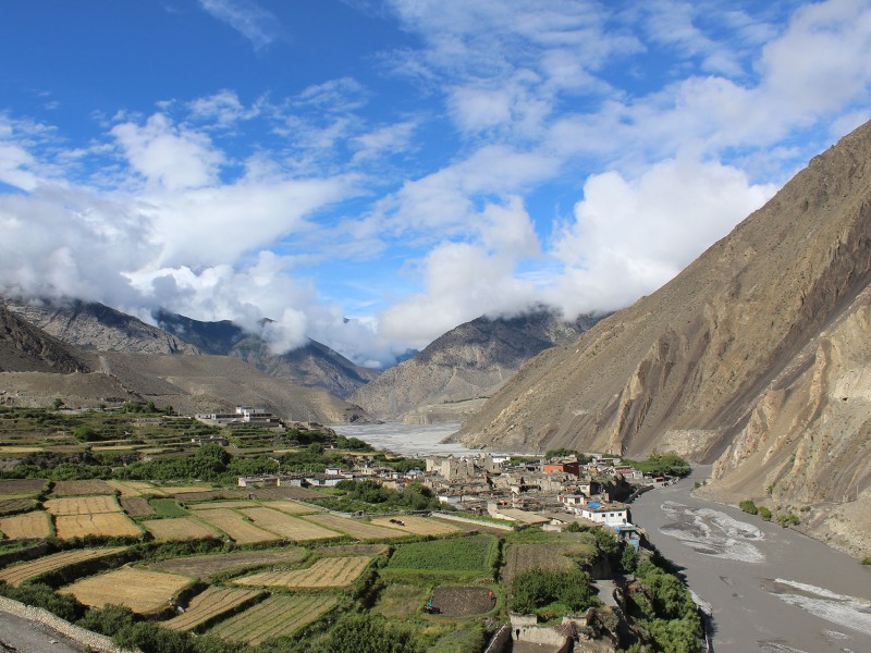Das Dorf in Kagbeni in Nepal