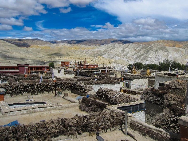 Blick auf Lo Manthang, Nepal