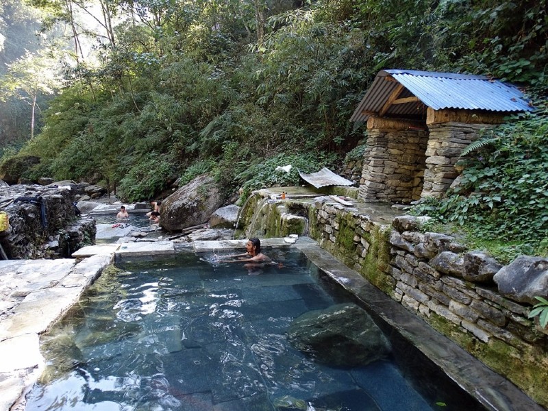 Die Hot Springs in Tatopani in Nepal