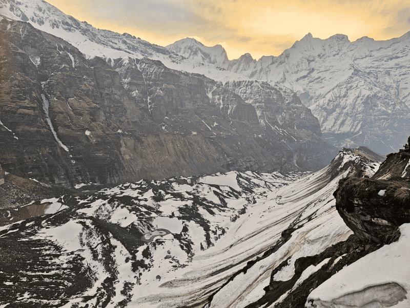 Gletscher der Annapurna Sanctuary in Nepal