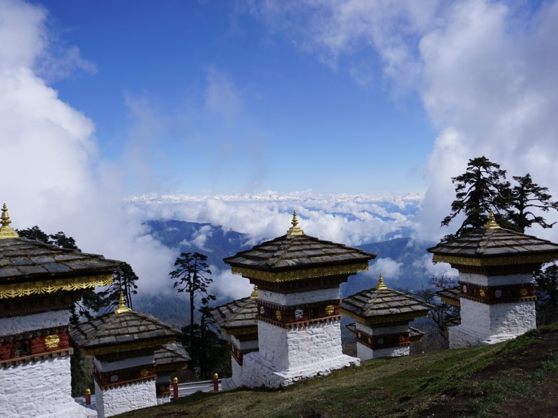 Chorten am Dochula Pass in Bhutan